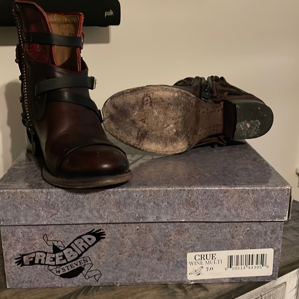 Wine colored booties by freebird